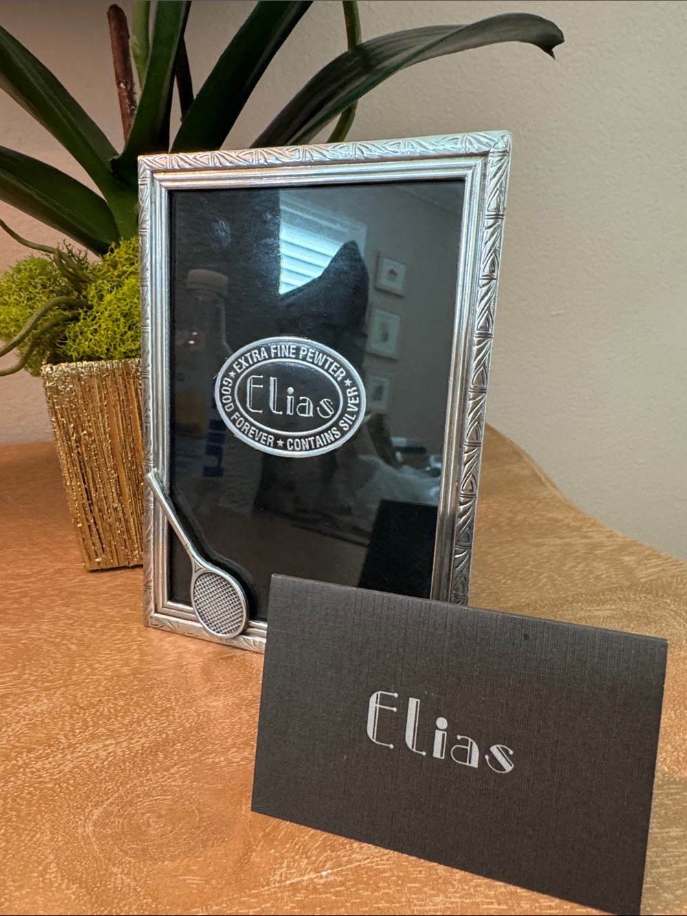 Elias Fine Pewter/Silver Picture Frame 5x4” With Tennis Accent